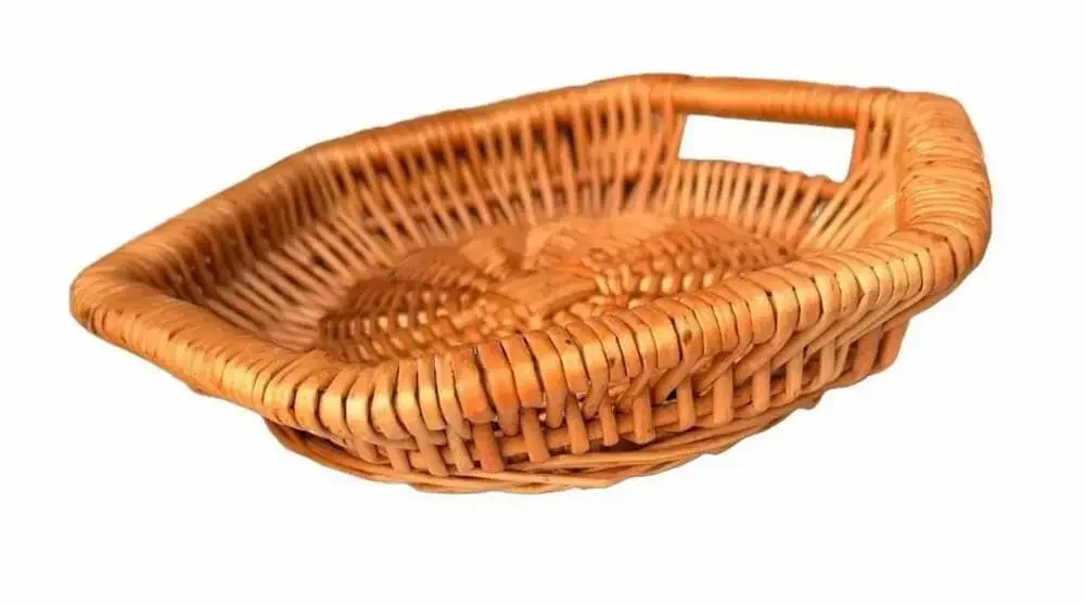 Wicker Hexagonal Woven Storage Basket Natural